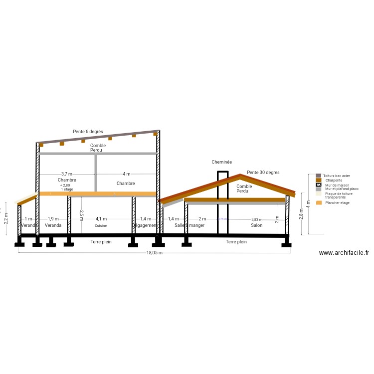 Plan coupe est 34. Plan de 0 pièce et 0 m2