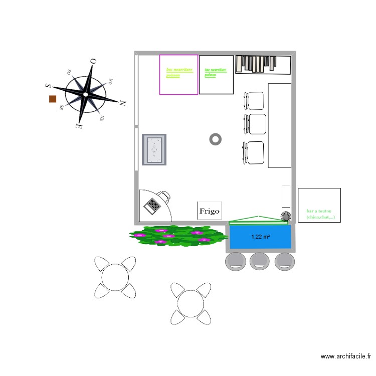 LE BISTROT DE CHARLIE. Plan de 1 pièce et 1 m2