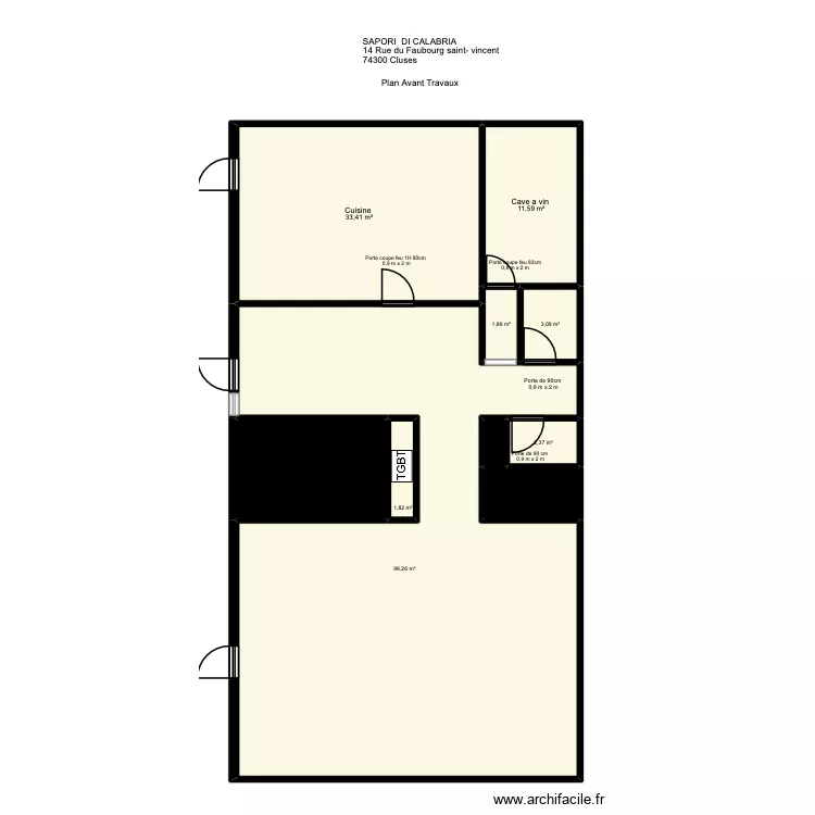 Plan Avant travaux SAPORIA DI CALABRIA. Plan de 10 pièces et 168 m² Plan Avant travaux SAPORIA DI CALABRIA. Plan de 10 pièces et 168 m²