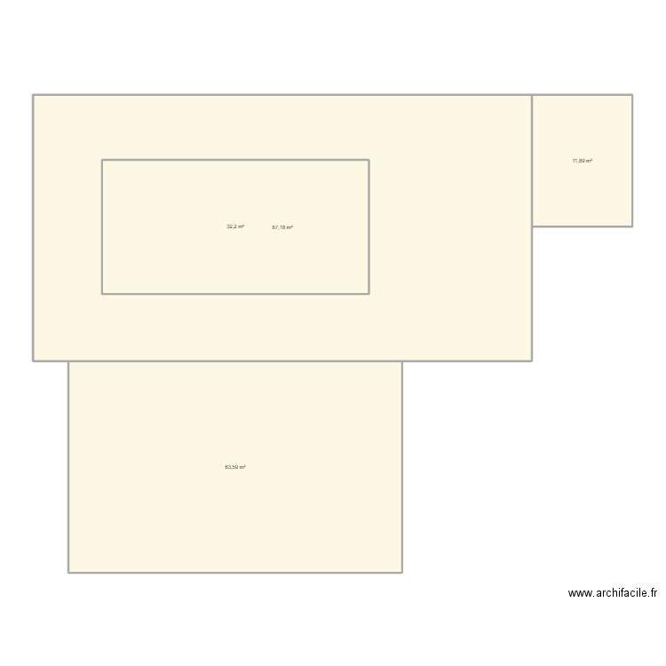 WCS. Plan de 4 pièces et 227 m2