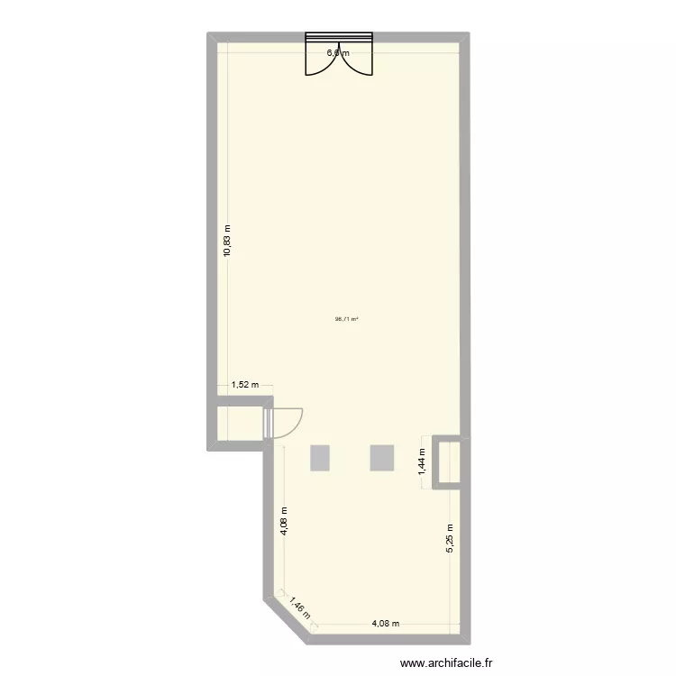 LOCAL KALYRIS 2. Plan de 1 et 97 m² LOCAL KALYRIS 2. Plan de 1 et 97 m²