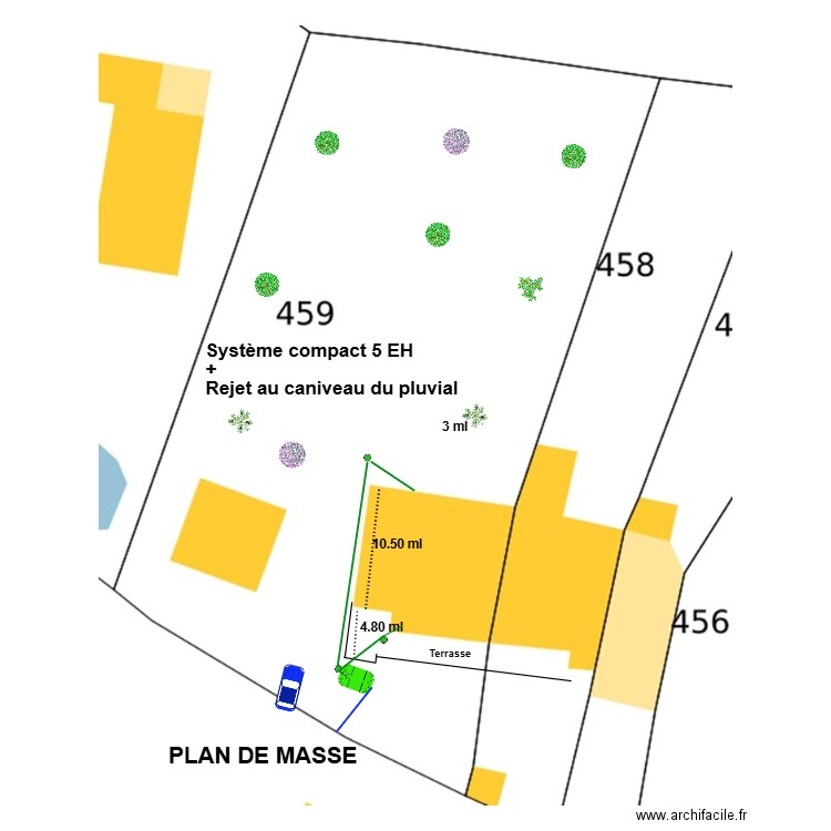 Couteret Pluvial. Plan de 0 pièce et 0 m2