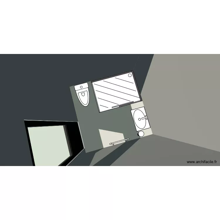 salle de bain. Plan de 1 Pièce et 3 m²