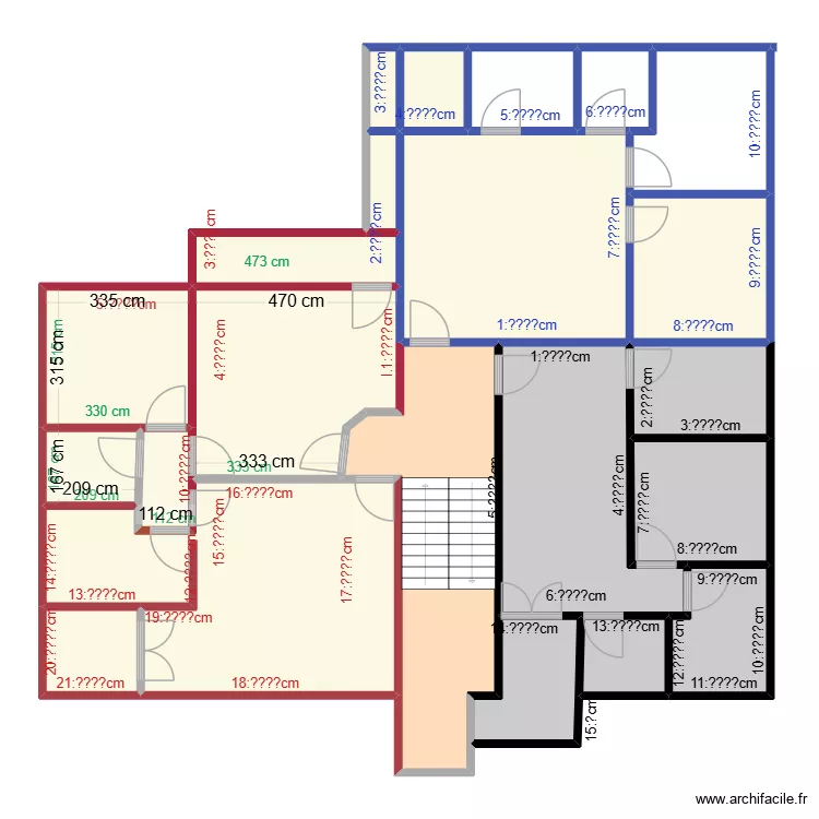 Appartement III size. Plan de 21  et 205 m²
