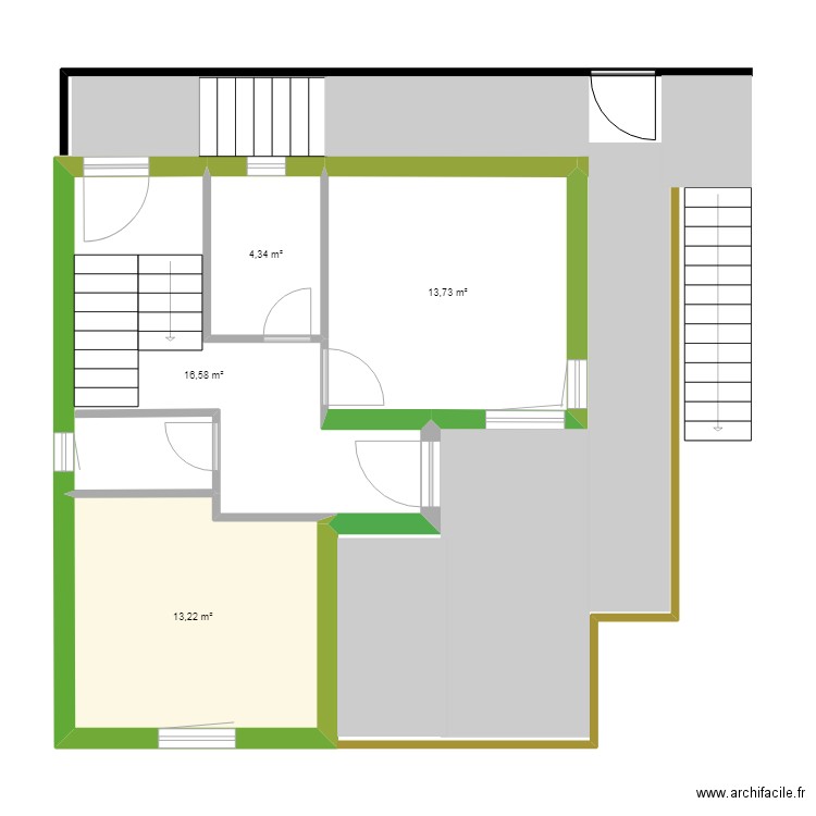 akerou. Plan de 4 pièces et 48 m2