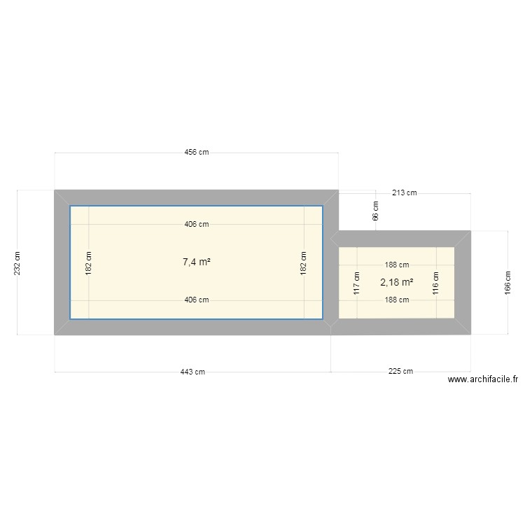 laborde. Plan de 2 pièces et 10 m2