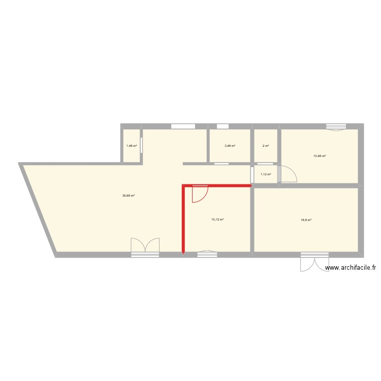 VensacLoc travauxV1. Plan de 8 pièces et 85 m2