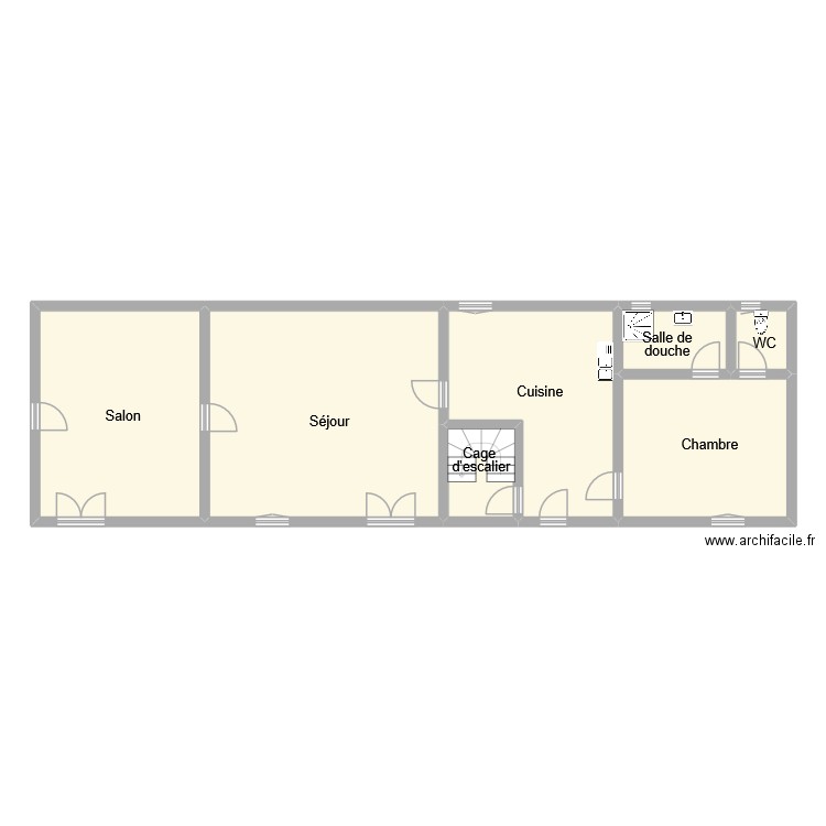 blanchet rdc. Plan de 7 pièces et 121 m2