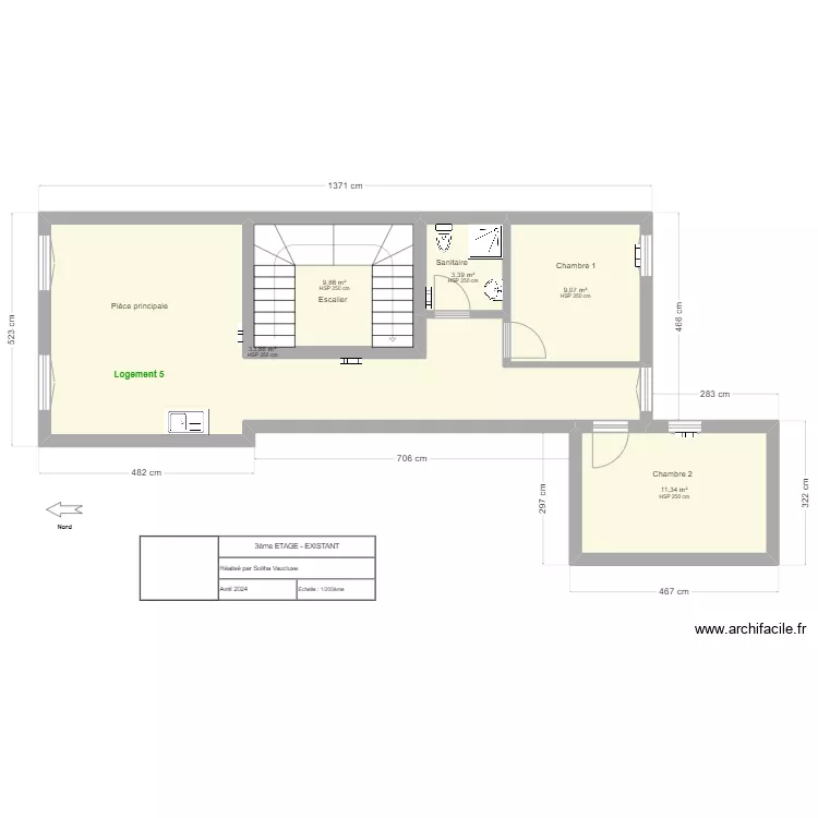 APT - R+3 - Projet. Plan de 