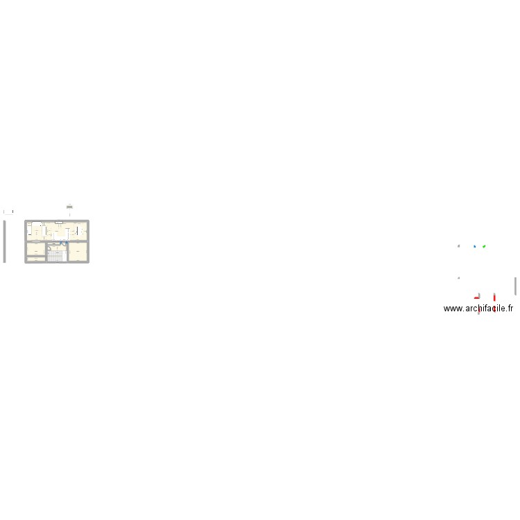1 pl. Plan de 5 pièces et 127 m2
