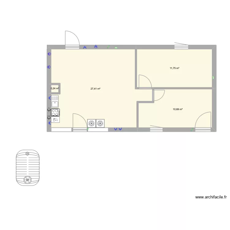 Gîte 3 4 personnes. Plan de 8 et 95 m² Gîte 3 4 personnes. Plan de 8 et 95 m²