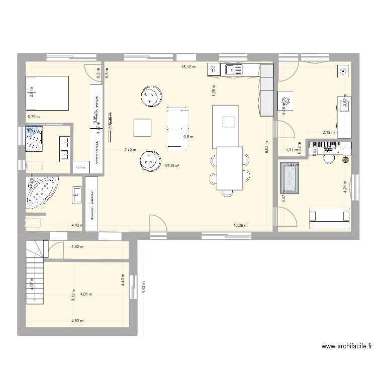 MARTIGNAS 10. Plan de 1 pièce et 137 m2