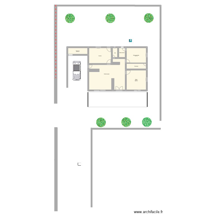 Plan non fini. Plan de 8 pièces et 95 m2