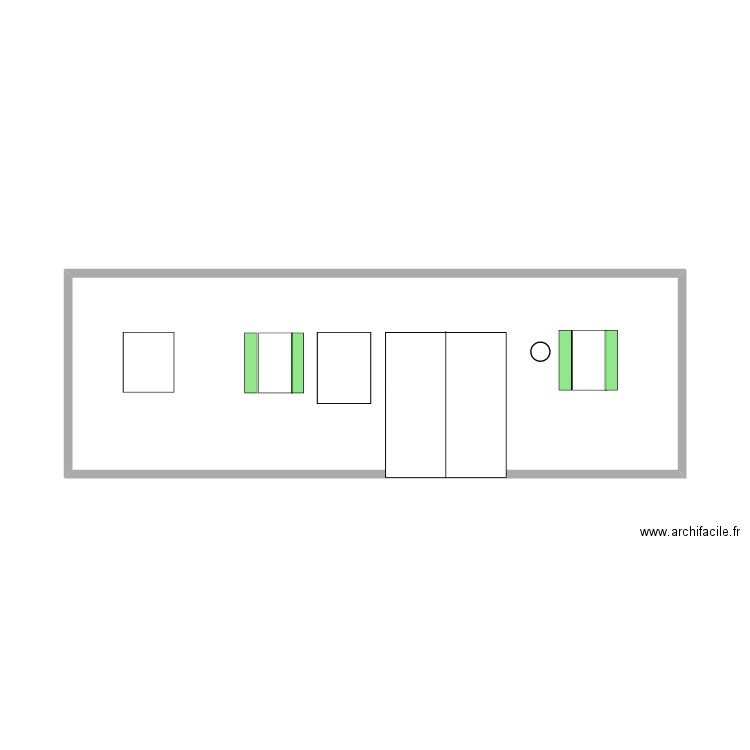 Face mobil-home. Plan de 1 pièce et 25 m2