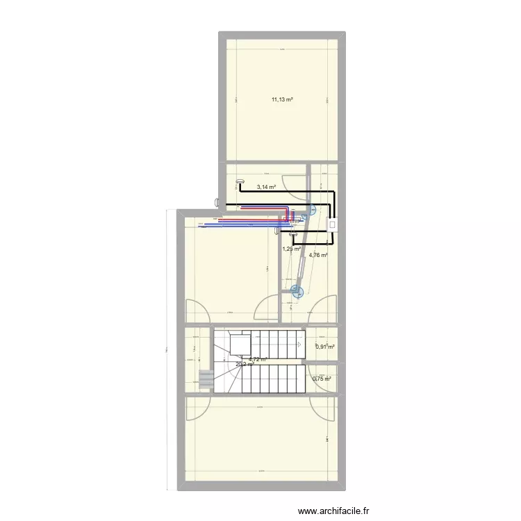 PLAN VARILHES R2  PLOMBERIE. Plan de 8 Pièces et 47 m²