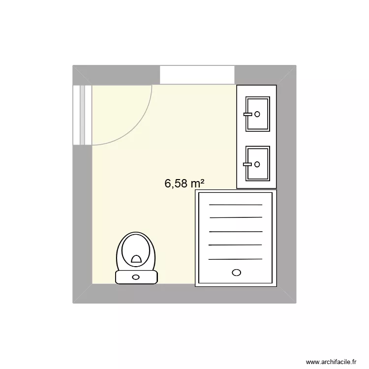CAB SDB-4. Plan de 1 pièce et 7 m²