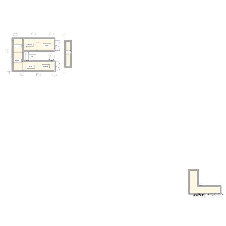 Patisserie plan. Plan de 4 pièces et 48 m2