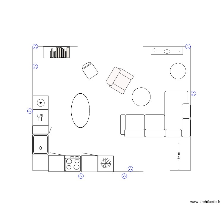 salon la x-4. Plan de 0 pièce et 0 m2