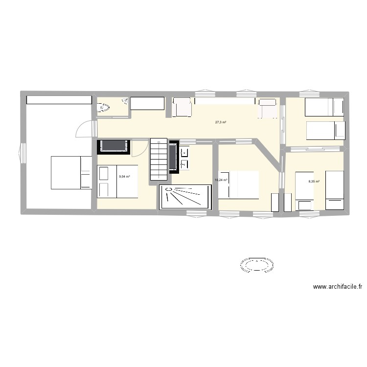 CTBetage . Plan de 4 pièces et 61 m2