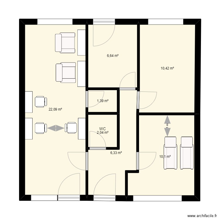 Salon PEGGY. Plan de 0 pièce et 0 m2