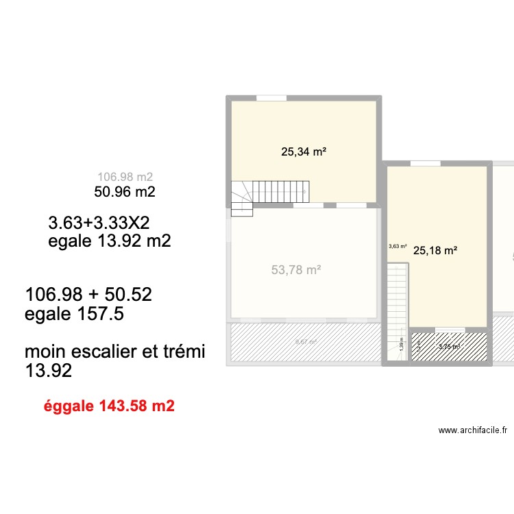Olivier  N°2 surface planché. Plan de 8 pièces et 184 m2