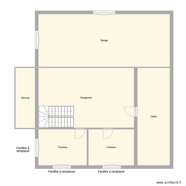 Chauville. Plan de 6 pièces et 134 m2