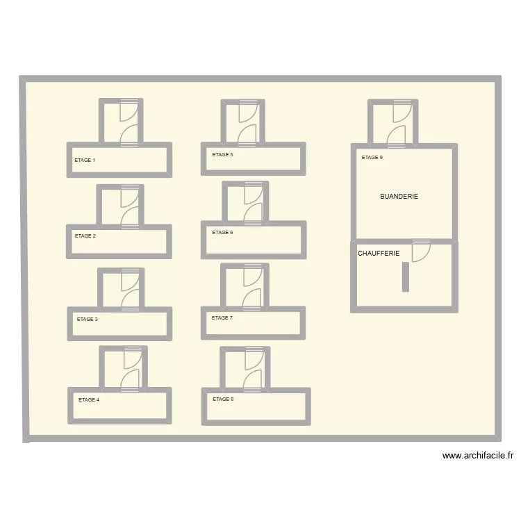 Caulier etage pavillon 10. Plan de 20  et 418 m²