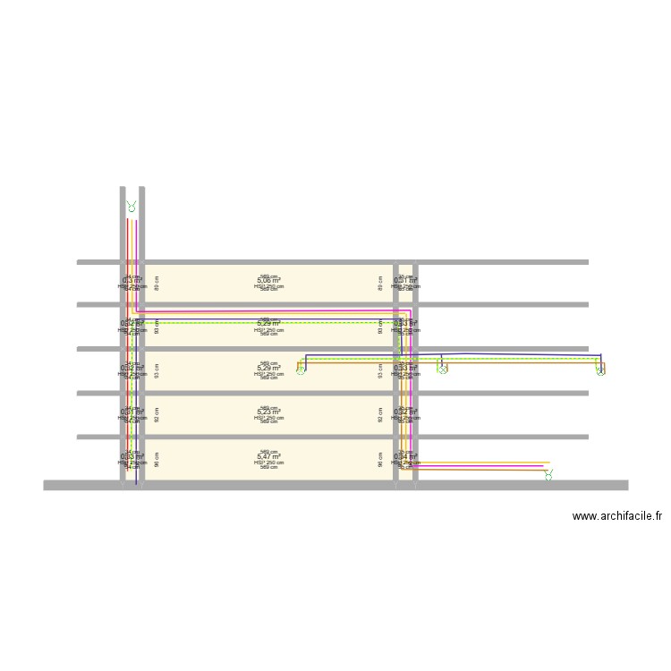 MORNAY Elect entrée. Plan de 15 pièces et 30 m2