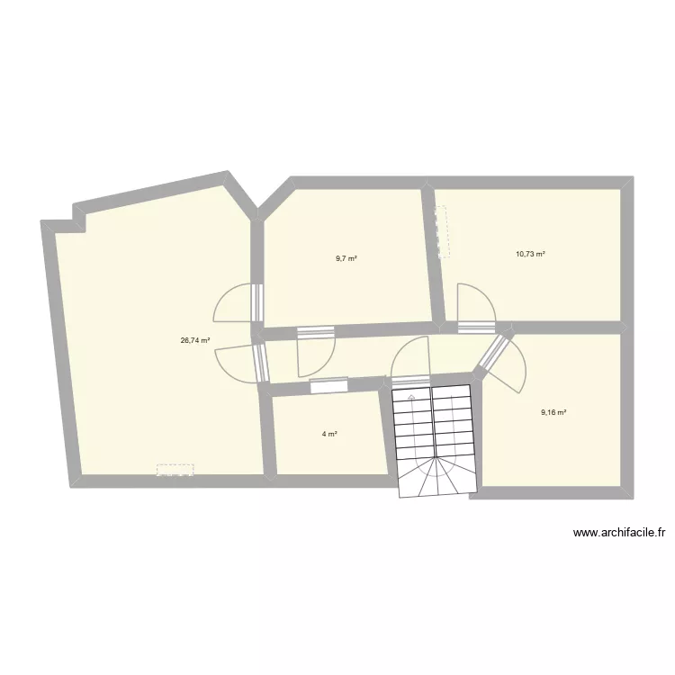 appartement 2&egrave;me. Plan de 5  et 60 m²