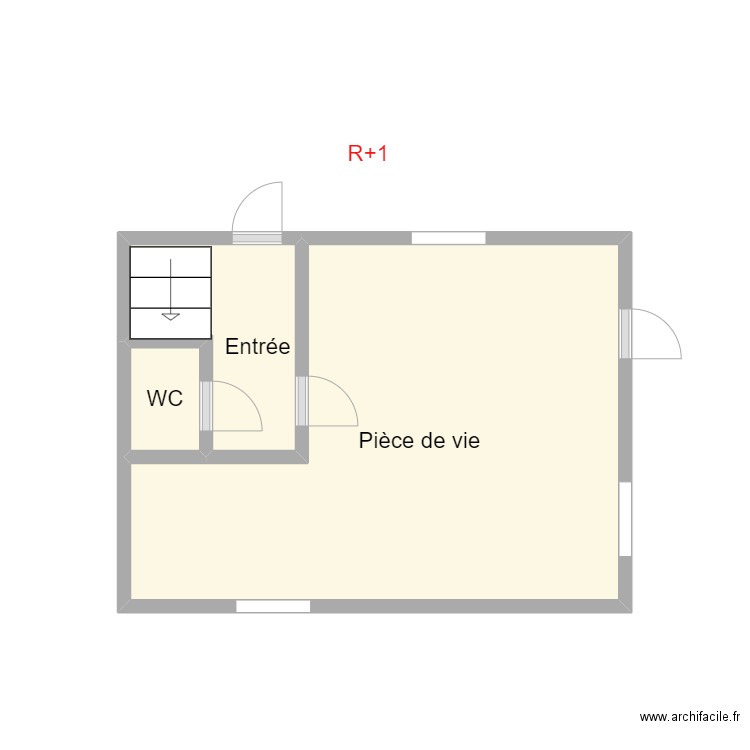 PLAN 2404 DANDRIEU R+1. Plan de 3 pièces et 11 m2