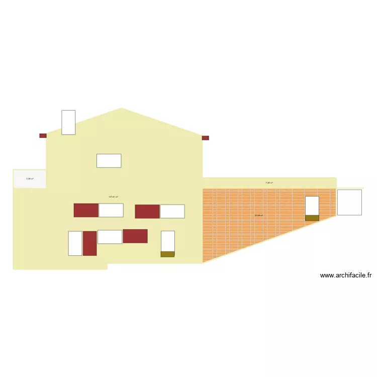 projet fa&ccedil;ade sud. Plan de 0 pièce et 0 m2