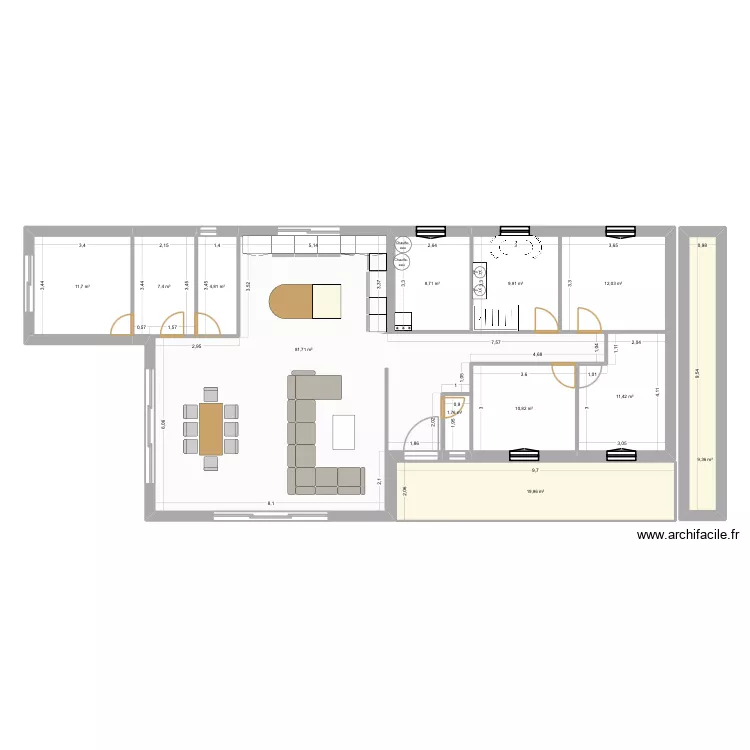 Glycines. Plan de 12 Pièces et 190 m² Glycines. Plan de 12 Pièces et 190 m²