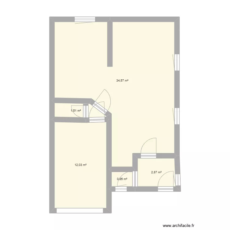 fabrice 2. Plan de 5  et 52 m²