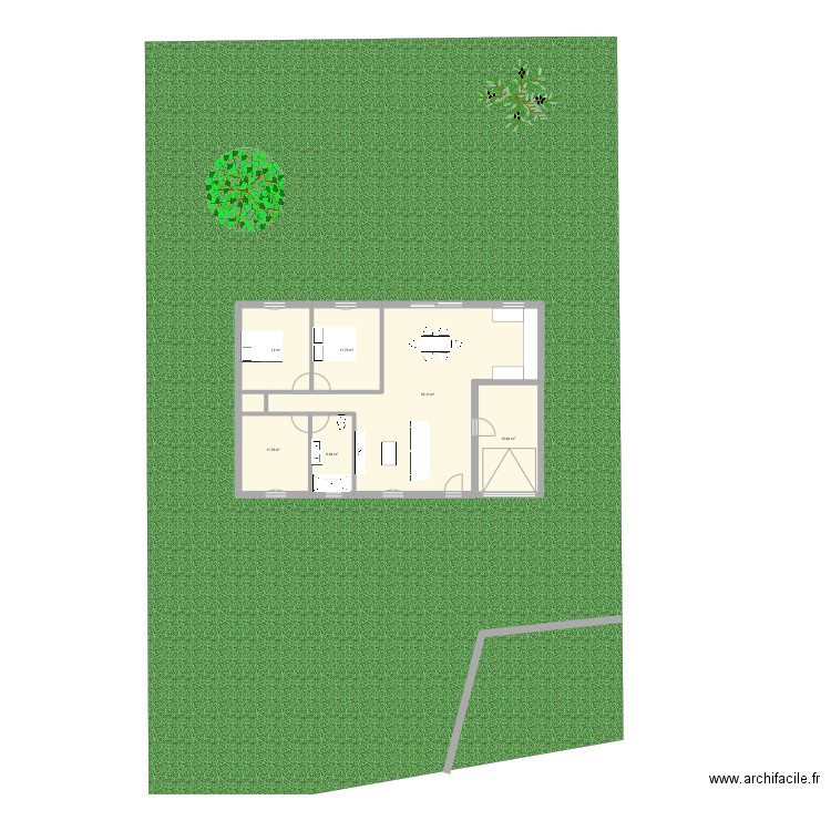 Maison. Plan de 6 pièces et 109 m2