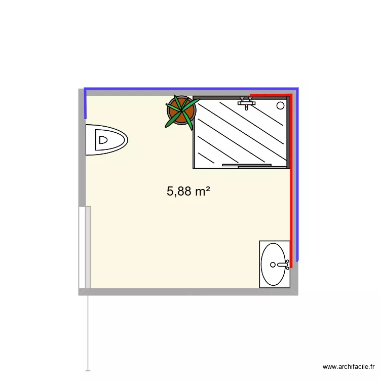 LE PLAN  2. Plan de 1 pièce et 6 m²