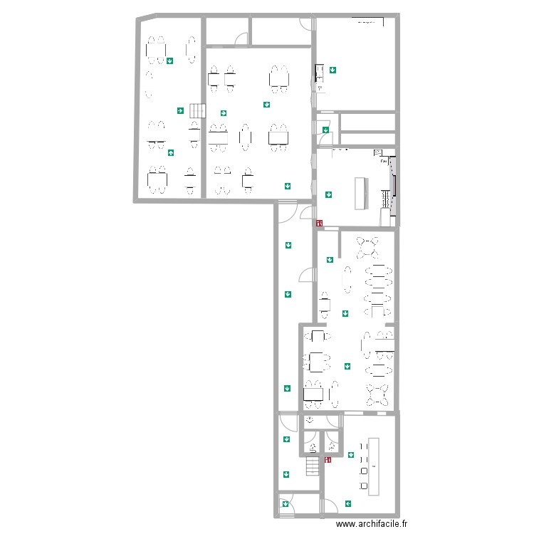 Restaurant Capucins Plan incendie. Plan de 5 pièces et 23 m2