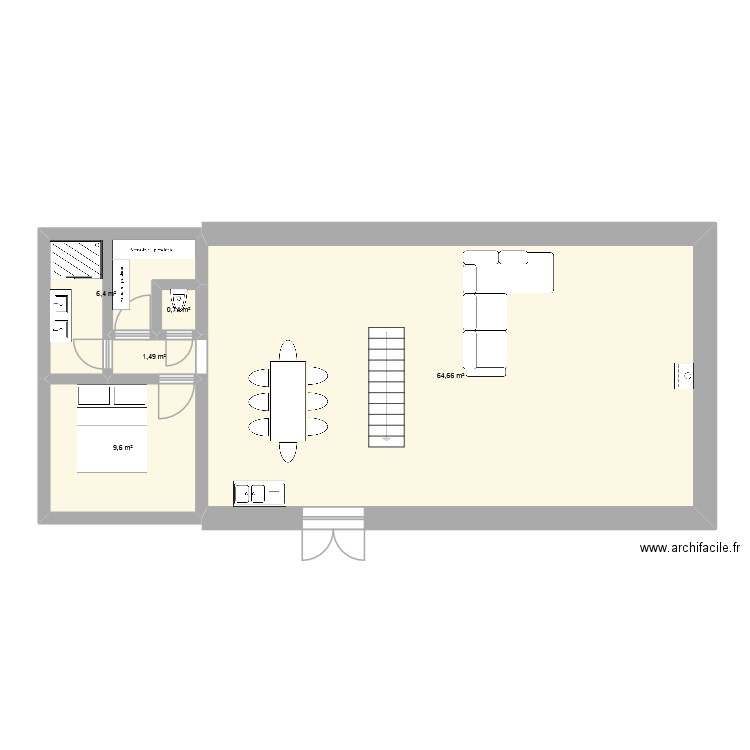 Maison plan 1. Plan de 5 pièces et 83 m2
