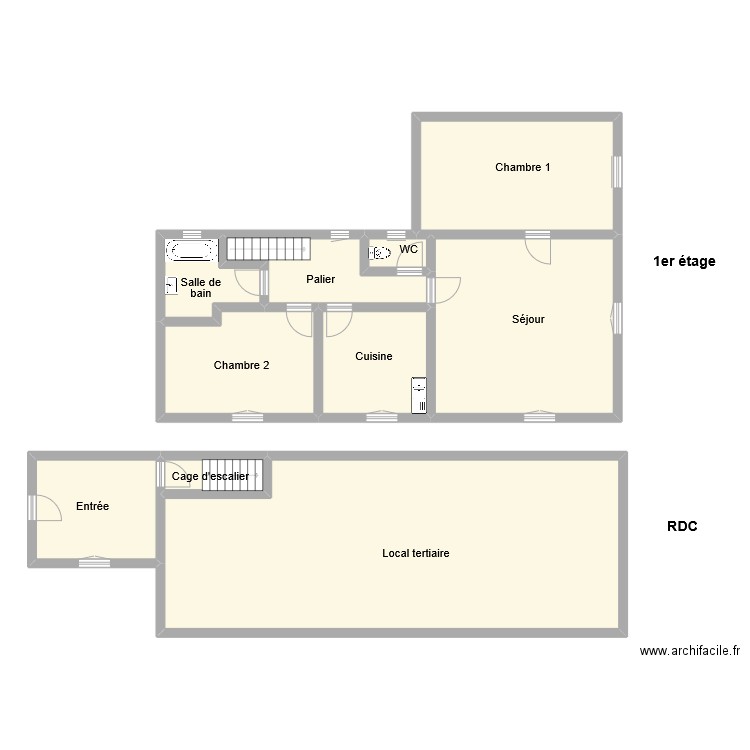 etrechet. Plan de 10 pièces et 178 m2