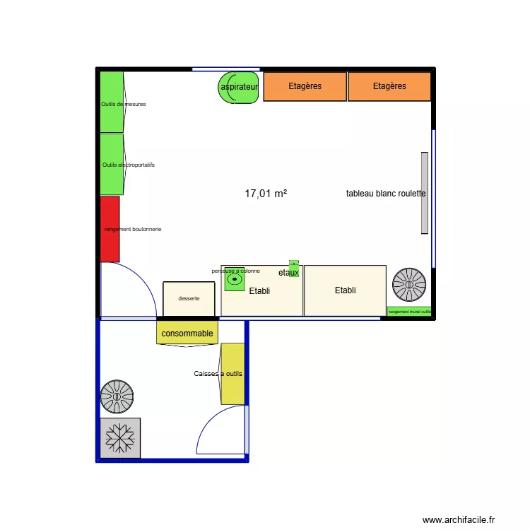 plan atelier GMP n&deg;1. Plan de 