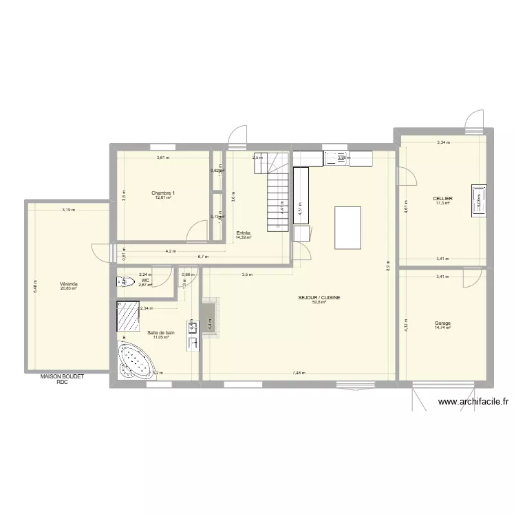 MAISON BOUDET RDC. Plan de MAISON BOUDET RDC. Plan de