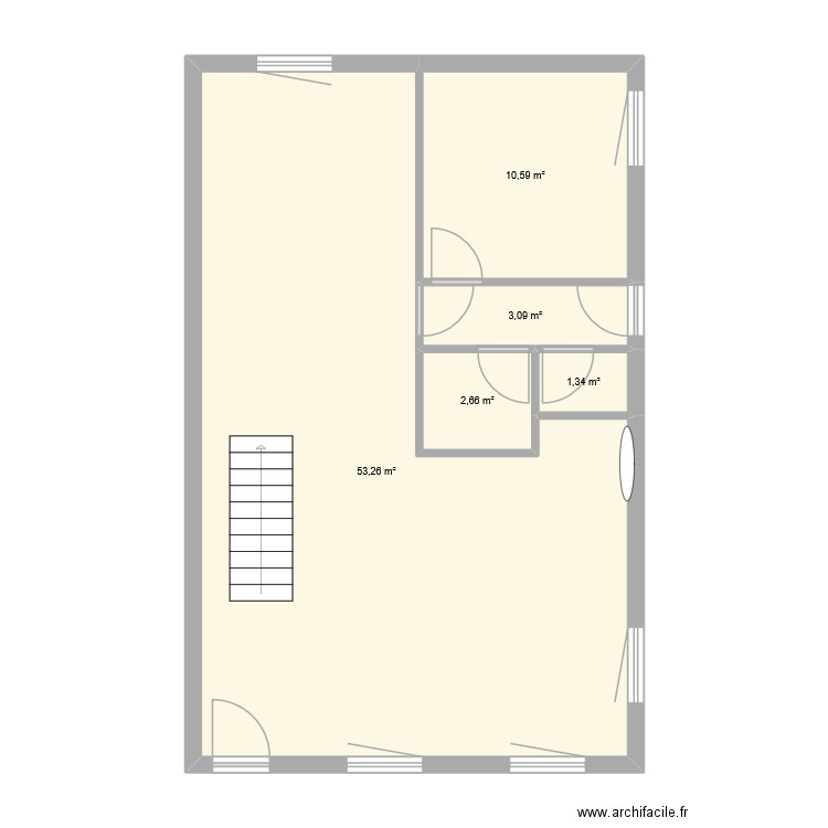 plan garage sans buanderie. Plan de 5 pièces et 71 m2