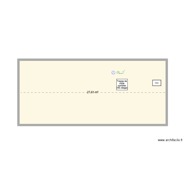 Combles Morsang. Plan de 1 pièce et 28 m2