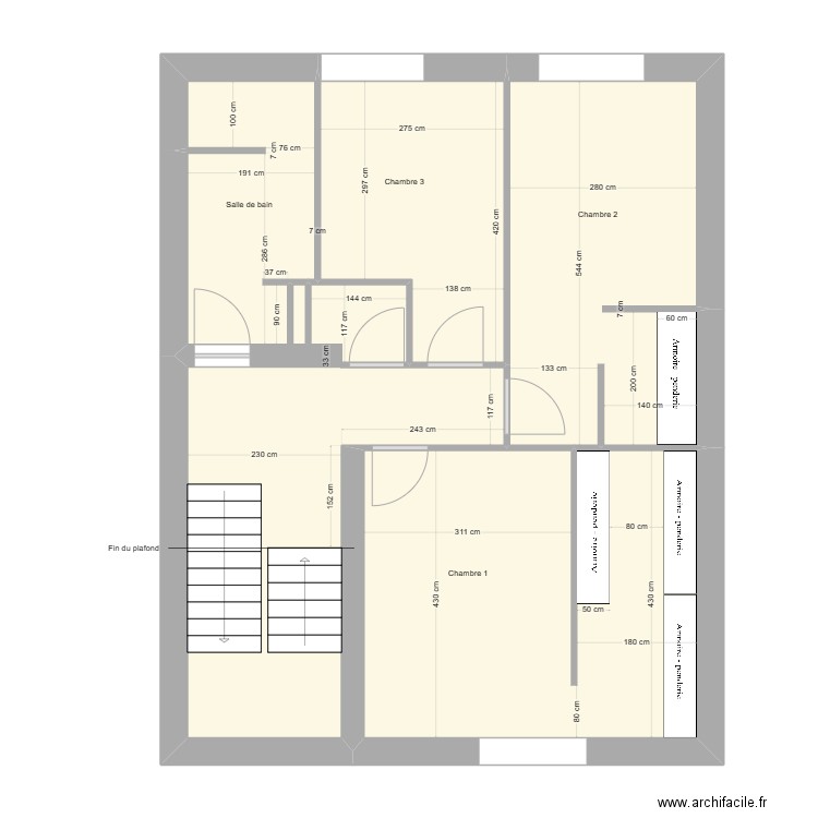 Plan étage cotation. Plan de 0 pièce et 0 m2