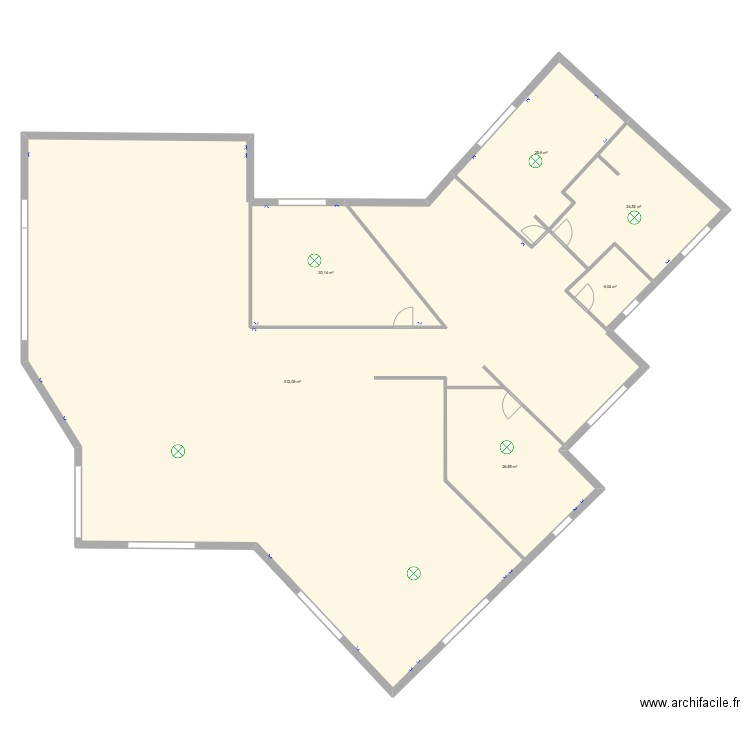 plan maison. Plan de 6 pièces et 425 m2