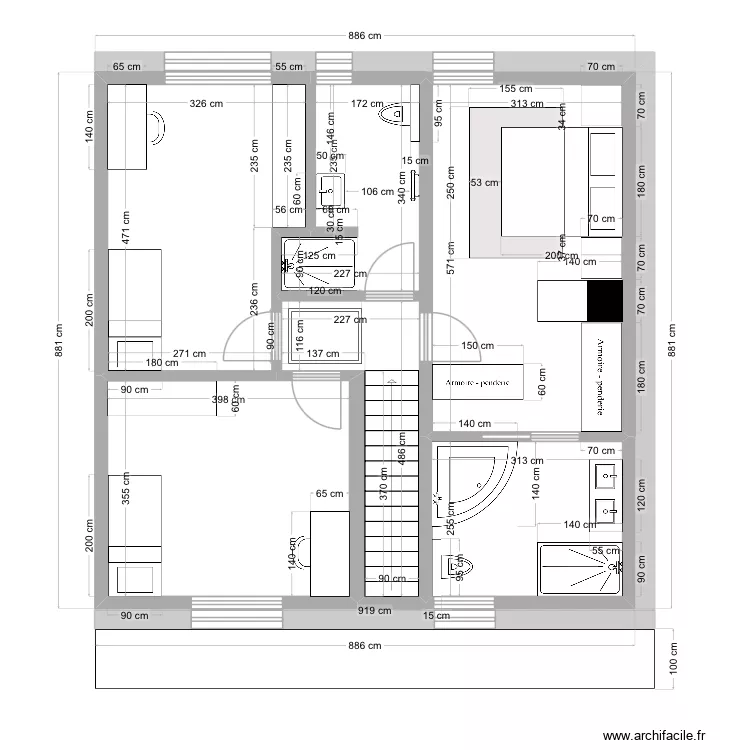 Exercice 1 plan. Plan de 6  et 66 m²