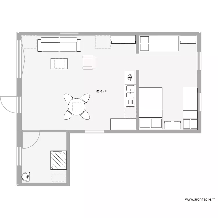 marie. Plan de 1  et 53 m²