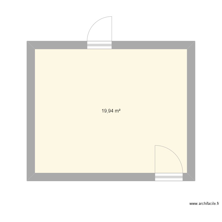PROJET CHENUAT DION . Plan de 1 pièce et 20 m2