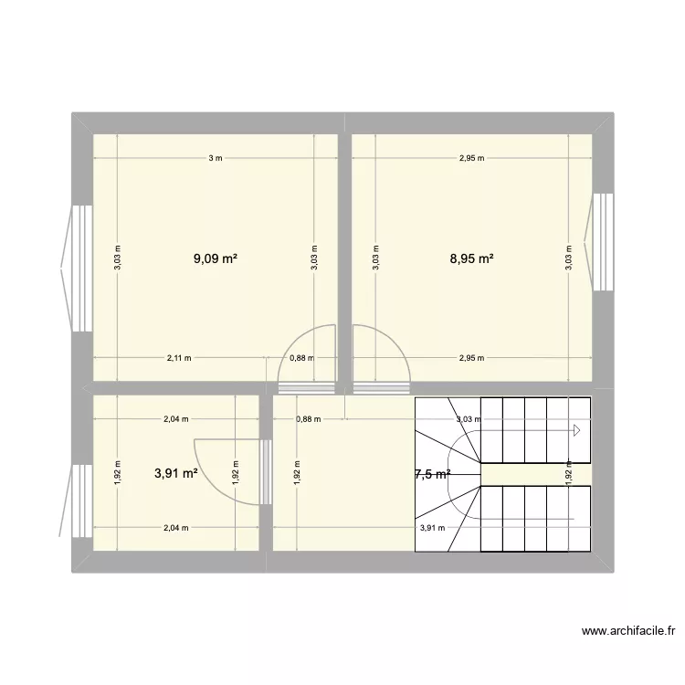 1er REN50. Plan de 4 Pièces et 29 m² 1er REN50. Plan de 4 Pièces et 29 m²