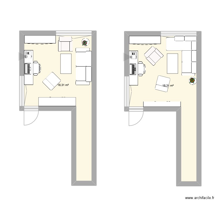 Salon Reuilly 2. Plan de 2 pièces et 37 m2