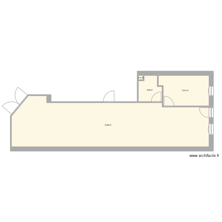 Local St paul V2. Plan de 4 pièces et 90 m2